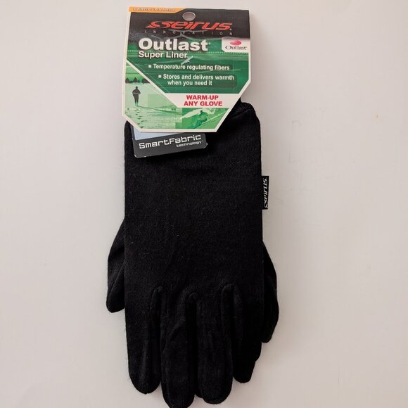 NWT Seirus Outlast Super Glove Liner, Black, Size Large/X Large - Picture 1 of 4